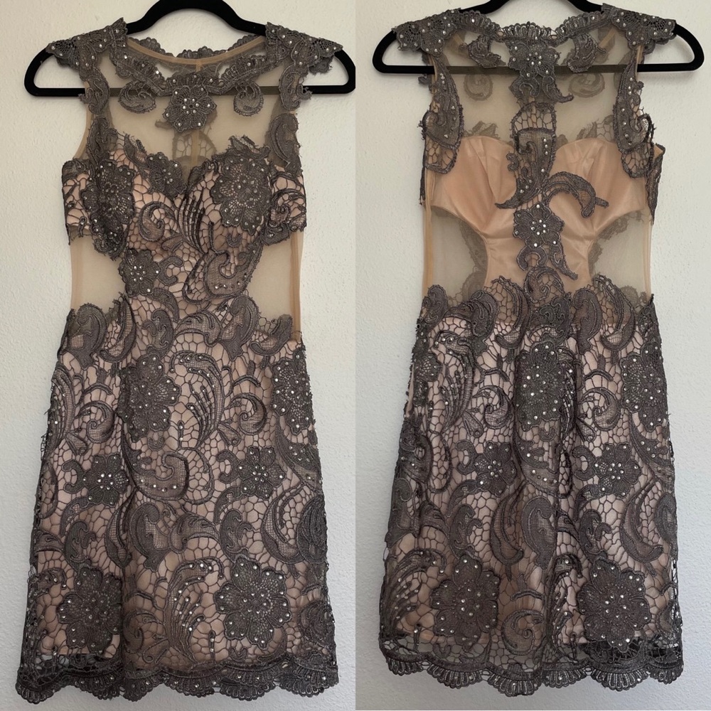 Dave & Johnny Sleeveless Mesh Lace Mini Dress Size 1/2